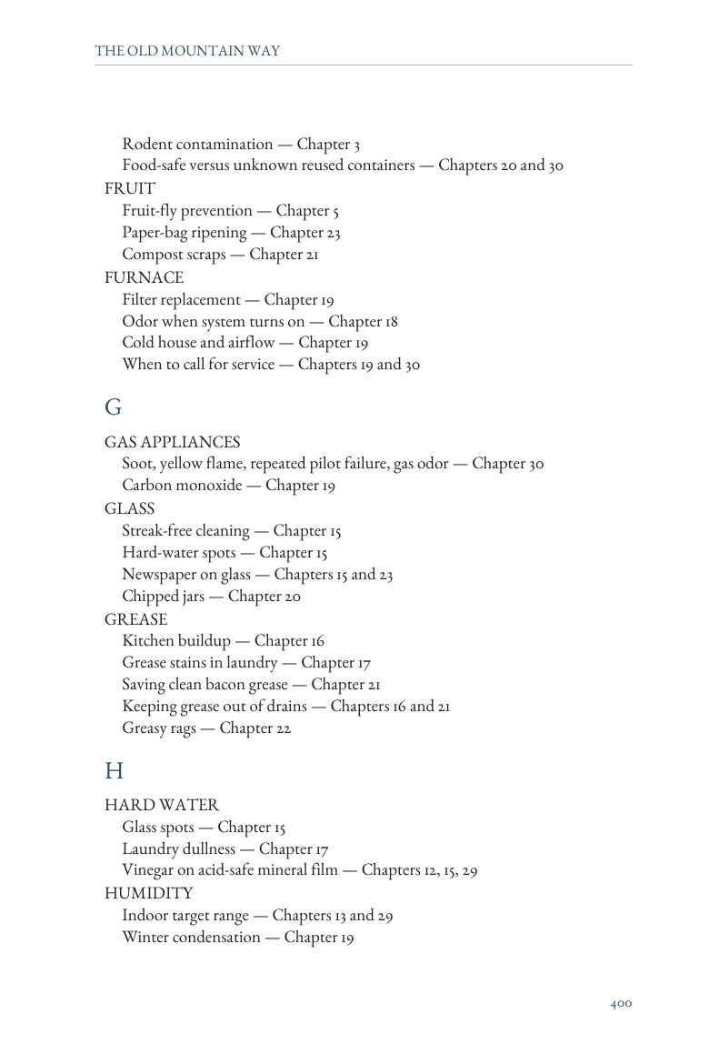Problem index page from The Old Mountain Way