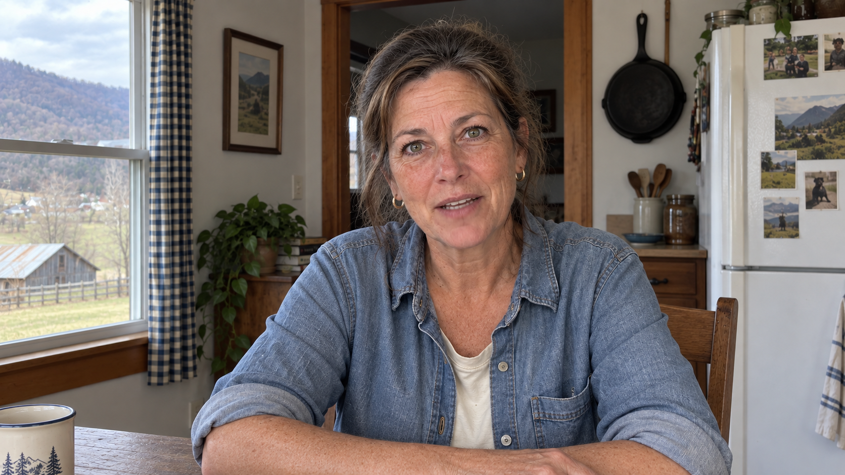Loretta Whitt at her kitchen table